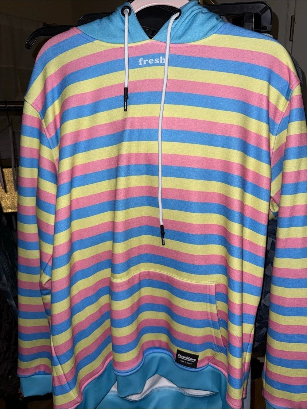 FreshHoods Colorblind Striped Pullover Hoodie